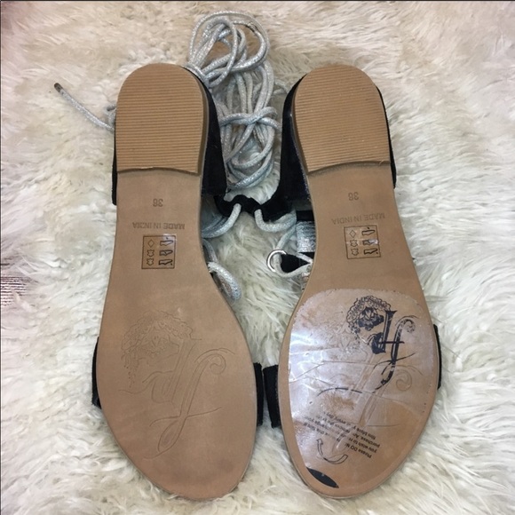 FREE PEOPLE Fiji Metallic Leather Sandals - Picture 8 of 8